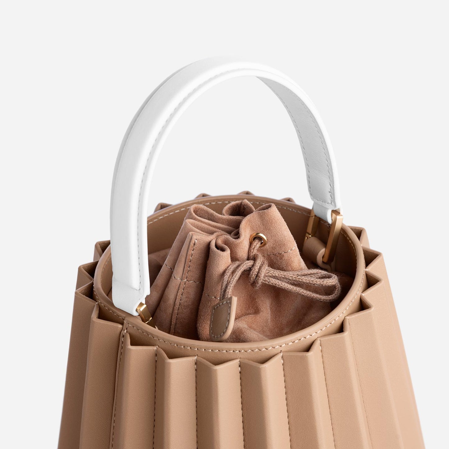 Mini Lantern Bag Pleated - Latte