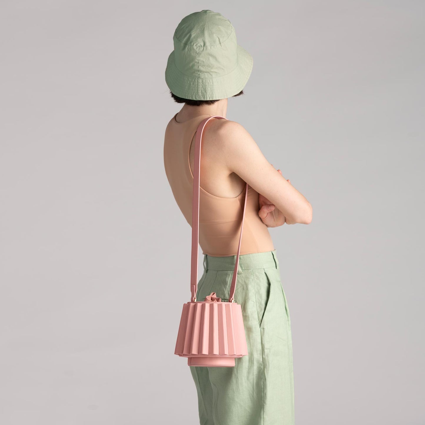 Mini Lantern Bag Pleated - Seashell Pink