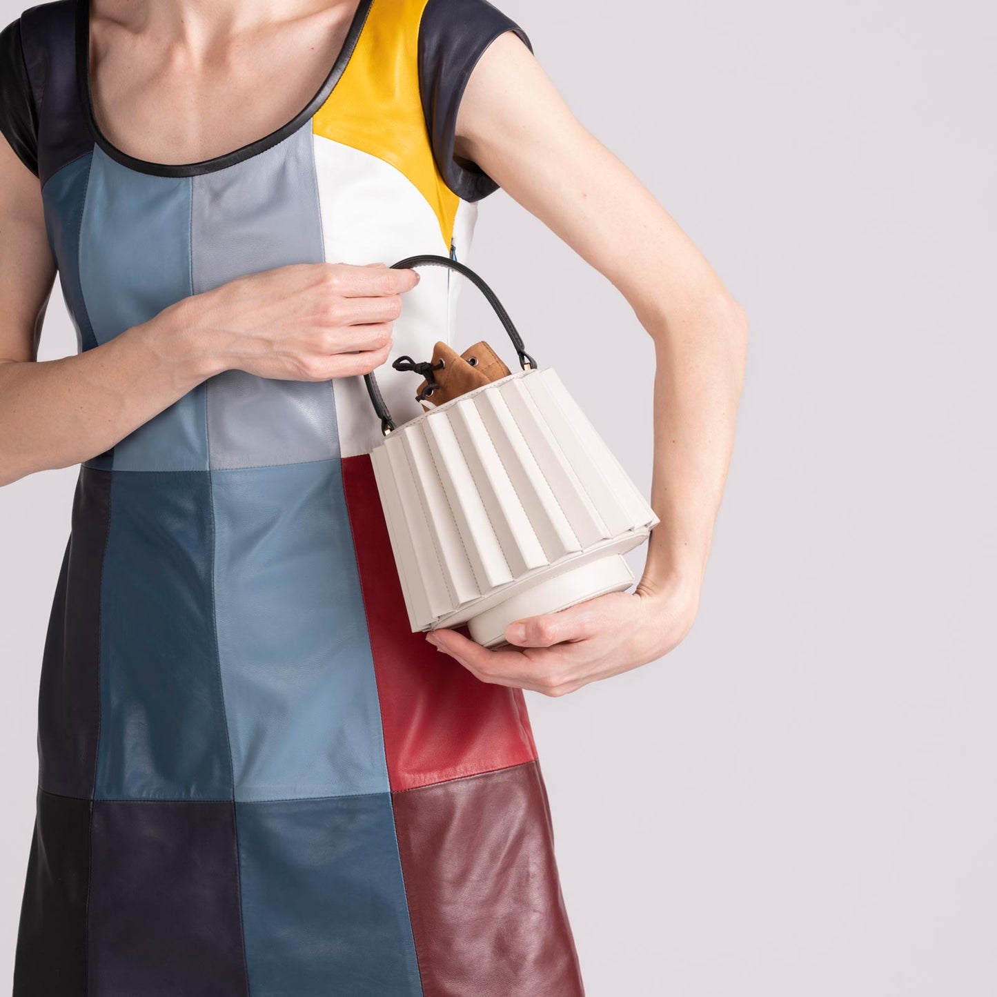 Mini Lantern Bag Pleated - Off White