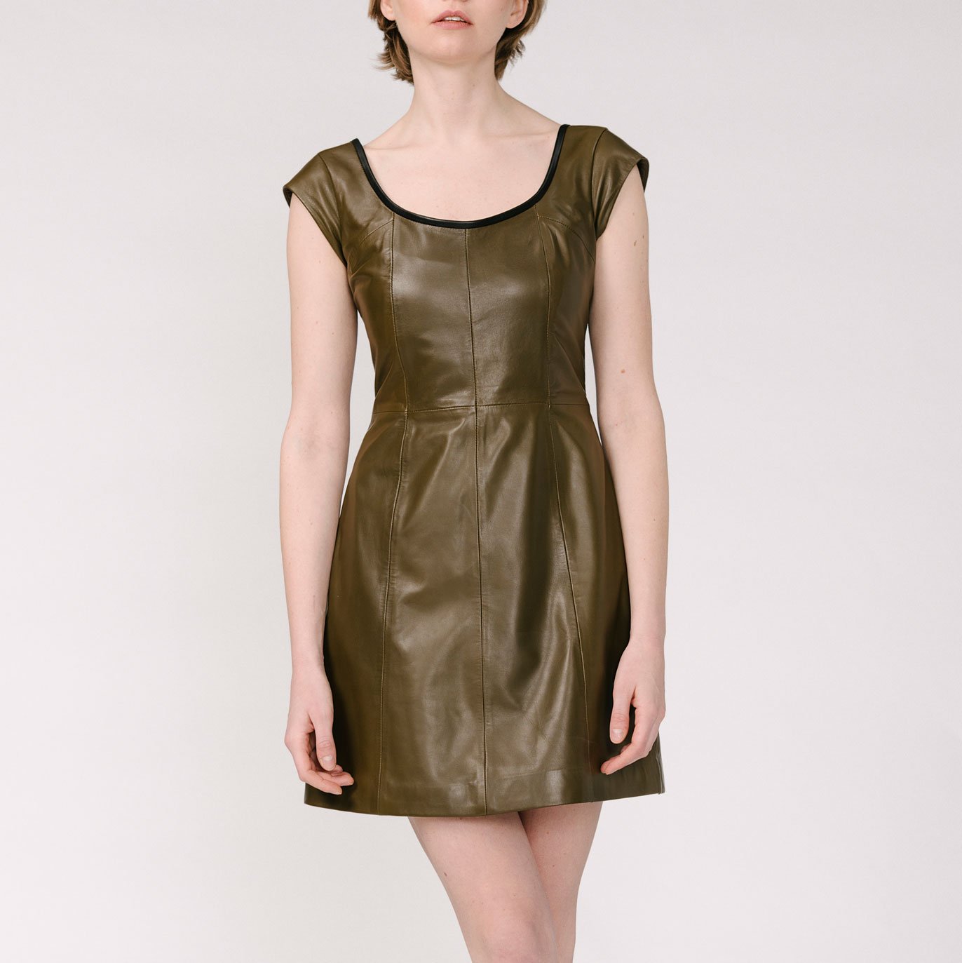 Rei Open Neck Dress - Olive